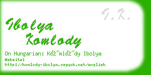 ibolya komlody business card